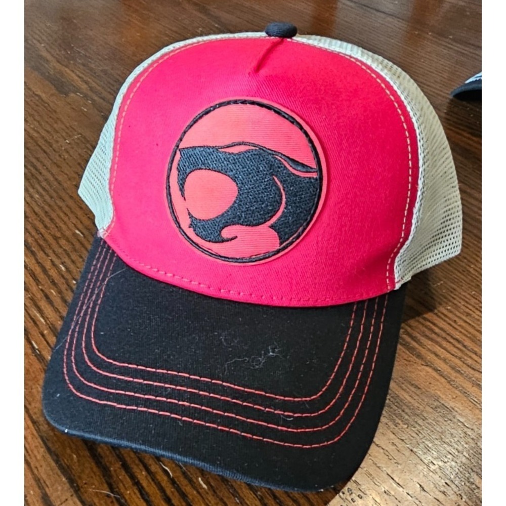 Thundercats Logo Classic RETRO Style Red/Tan Adjustable Trucker Ballcap Hat‎